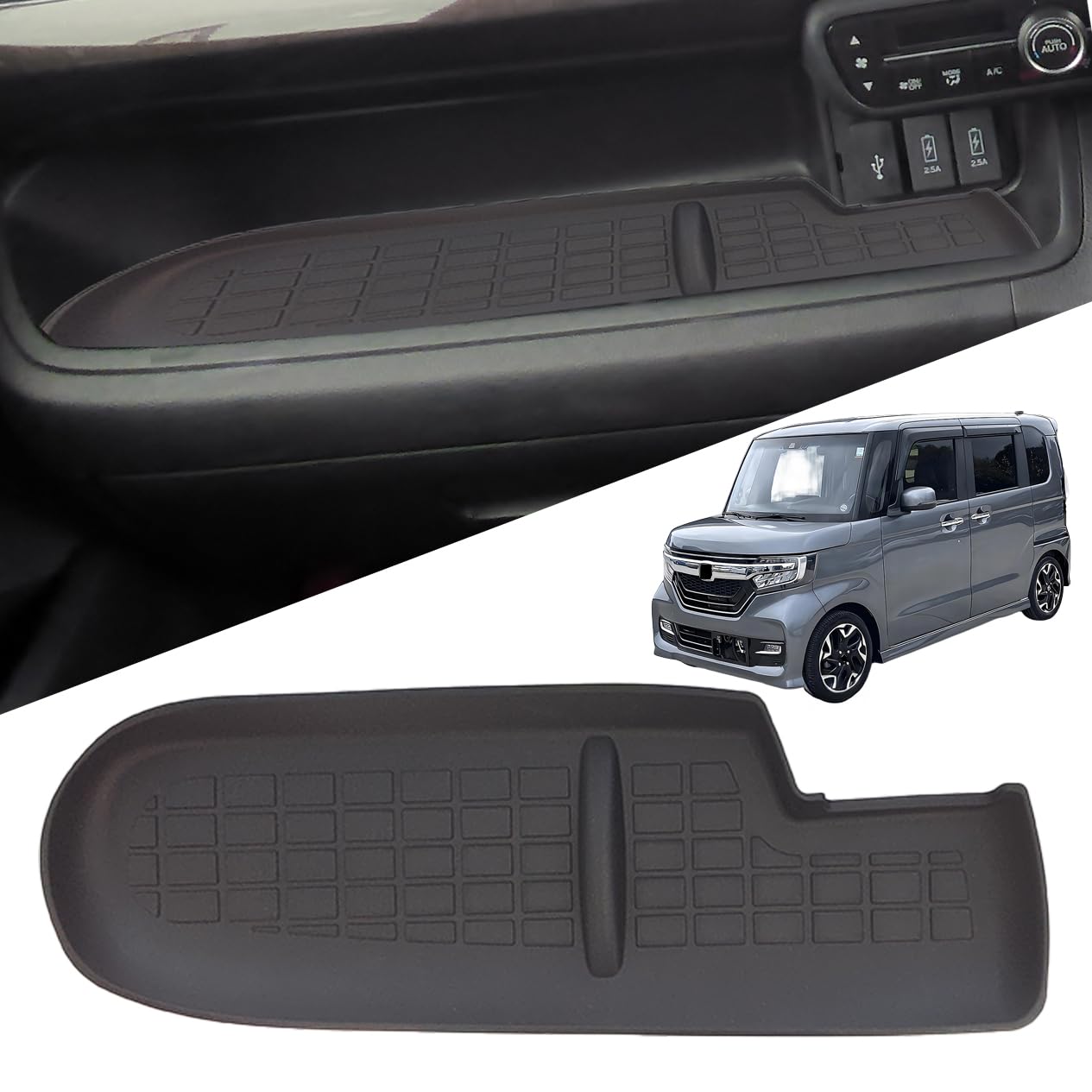 Коврик для Honda N-BOX 2017, 2018, 2019 (FJ3, FJ4) — противоскользящий, для защиты пространства для хранения, чёрный