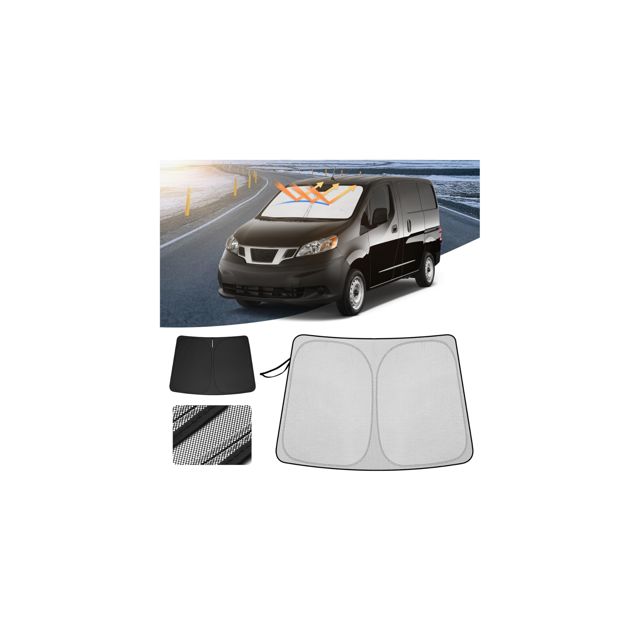 Солнцезащитный козырек Nissan NV200 Vanette для ветрового стекла NV200 Vanette Multi Sunshade H21- Current, M20, тип VM20, VNM20, защита от ультрафиолета, затенение пасленом